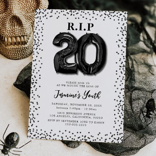 Invitation d'anniversaire 30 ans RIP à mes vingt a