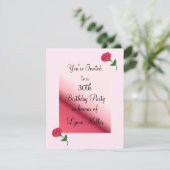 Invitation d'anniversaire 30 ans Rose rose (Debout devant)