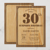 Invitation d'anniversaire 30 ans Rustic Surprise e (Devant / Derrière)