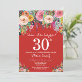 Invitation d'anniversaire 30 ans surprise florale (Debout devant)