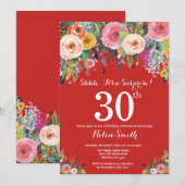 Invitation d'anniversaire 30 ans surprise florale (Devant / Derrière)