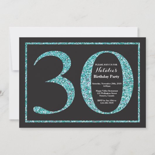 Invitation d'anniversaire 30 ans Tableau Noir Pail (Devant)