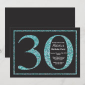Invitation d'anniversaire 30 ans Tableau Noir Pail (Devant / Derrière)