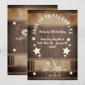 Invitation d'anniversaire 30 ans thème cowboy en b (Devant / Derrière)