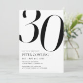 Invitation d'anniversaire 30 ans Typographie Gras (Debout devant)