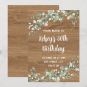 Invitation d'anniversaire 30 ans – Verdure rustiqu (Devant / Derrière)