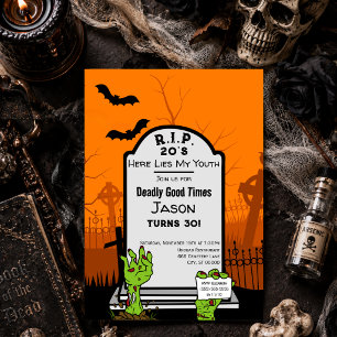 Invitation d'anniversaire 30 ans Zombie Horreur Ha