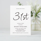 Invitation d'anniversaire 31 ans calligraphie simp (Debout devant)