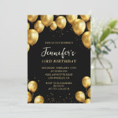 Invitation d'anniversaire 33 ans Ballons Confettis (Debout devant)