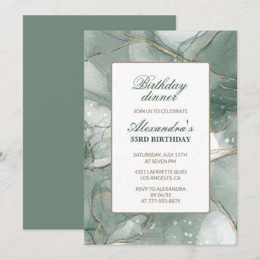 Invitation d'anniversaire 33 ans Dîner d'anniversa (Devant / Derrière)