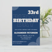 Invitation d'anniversaire 33 ans Hommes Bleu marin (Debout devant)