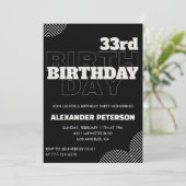 Invitation d'anniversaire 33 ans Hommes Noir (Debout devant)