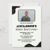 Invitation d'anniversaire 33 ans Hommes Noir Simpl (Devant)