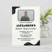Invitation d'anniversaire 33 ans Hommes Noir Simpl (Debout devant)