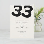 Invitation d'anniversaire 33 ans Minimal - Typo Gr (Debout devant)
