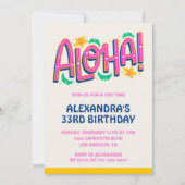 Invitation d'anniversaire 33 ans Tropical Aloha Ha (Devant)