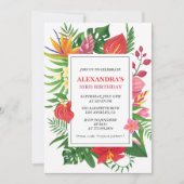 Invitation d'anniversaire 33 ans Tropical Party Él (Devant)