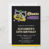 Invitation d'anniversaire 34 ans Boissons Bière Ch (Devant)