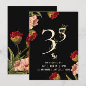 Invitation d'anniversaire 35 ans Luxe Avant Garde (Devant / Derrière)