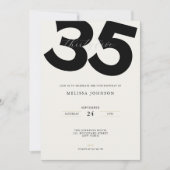 Invitation d'anniversaire 35 ans minimaliste : Sty (Devant)