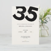 Invitation d'anniversaire 35 ans minimaliste : Sty (Debout devant)
