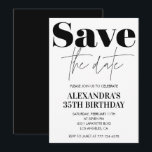 Invitation d'anniversaire 35 ans Noir Blanc Enregi<br><div class="desc">Invitation d'anniversaire 35 ans Noir Blanc Enregistrer la date</div>