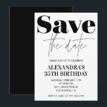 Invitation d'anniversaire 35 ans Noir Blanc Enregi<br><div class="desc">Invitation d'anniversaire 35 ans Noir Blanc Enregistrer la date</div>