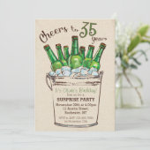 Invitation d'anniversaire 35 ans Tchin-tchin (Debout devant)