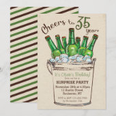 Invitation d'anniversaire 35 ans Tchin-tchin (Devant / Derrière)