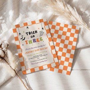 Invitation d'anniversaire 3 ans colorée Halloween
