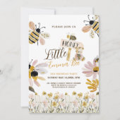 Invitation d'anniversaire 3 ans de petite abeille (Devant)