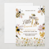 Invitation d'anniversaire 3 ans de petite abeille (Devant / Derrière)