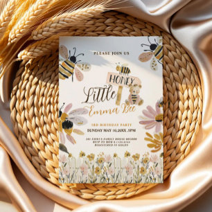 Invitation d'anniversaire 3 ans de petite abeille