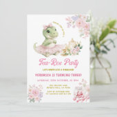 Invitation d'anniversaire 3 ans dinosaure T-Rex fl (Debout devant)