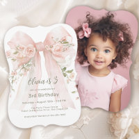 Invitation d'anniversaire 3 ans fille avec photo e