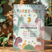 Invitation d'anniversaire 3 ans fille dinosaure pa
