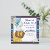 Invitation d'anniversaire 3 ans garçon ballons Lio (Debout devant)