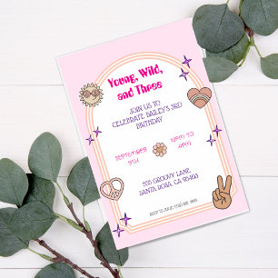 Invitation d'anniversaire 3 ans "Jeune, Sauvage & 