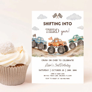 Invitation d'anniversaire 3 ans Monster Truck en T