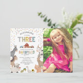 Invitation d'anniversaire 3 ans Photo Ferme de la (Debout devant)