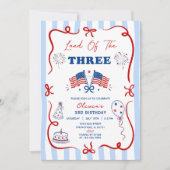 Invitation d'anniversaire 3 ans sur le thème patri (Devant)