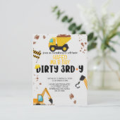 Invitation d'anniversaire 3 ans Thème Construction (Debout devant)