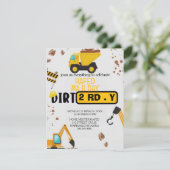 Invitation d'anniversaire 3 ans thème construction (Debout devant)