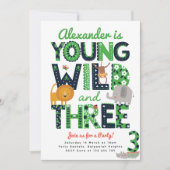 Invitation d'anniversaire 3 ans, Young Wild Three, (Devant)