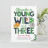 Invitation d'anniversaire 3 ans, Young Wild Three, (Debout devant)