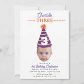 Invitation d'anniversaire 3ème Trois Bébé Visage A (Devant)