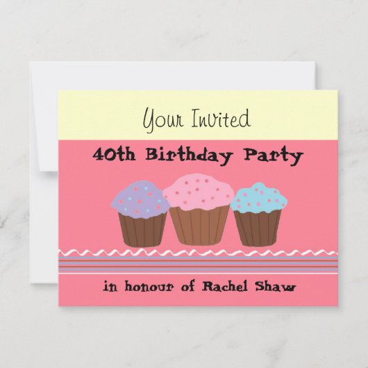 Invitation d'anniversaire 40 ans (Devant)