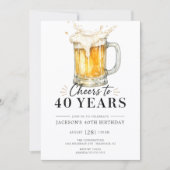 Invitation d'anniversaire 40 ans à Cheers (Devant)