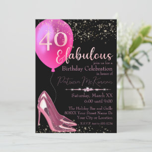 Invitation d'anniversaire 40 ans aux escarpins à t