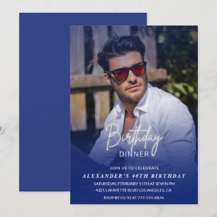 Invitation d'anniversaire 40 ans dîner photo homme